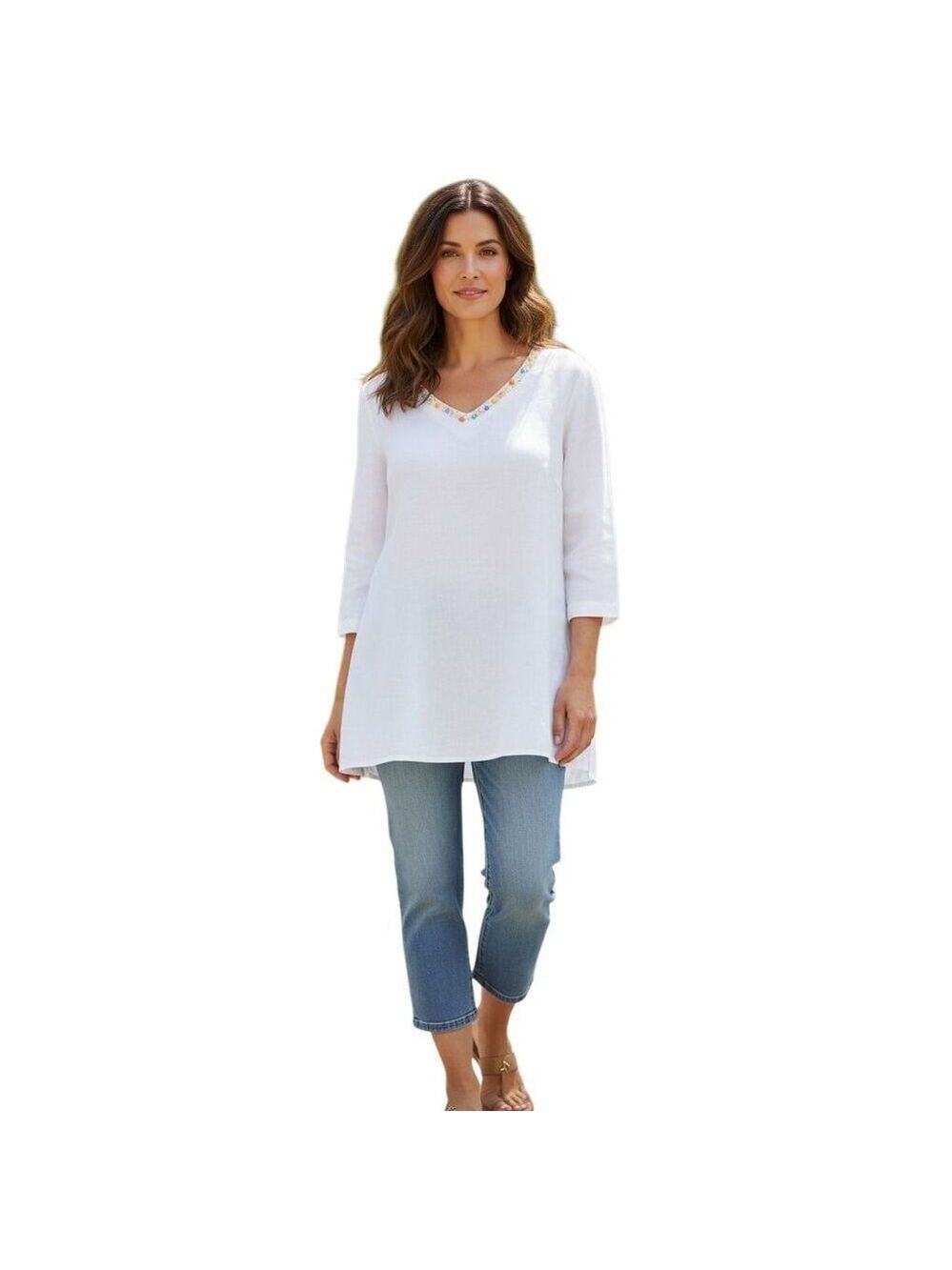 Carole Little Irish Linen Blouse size L